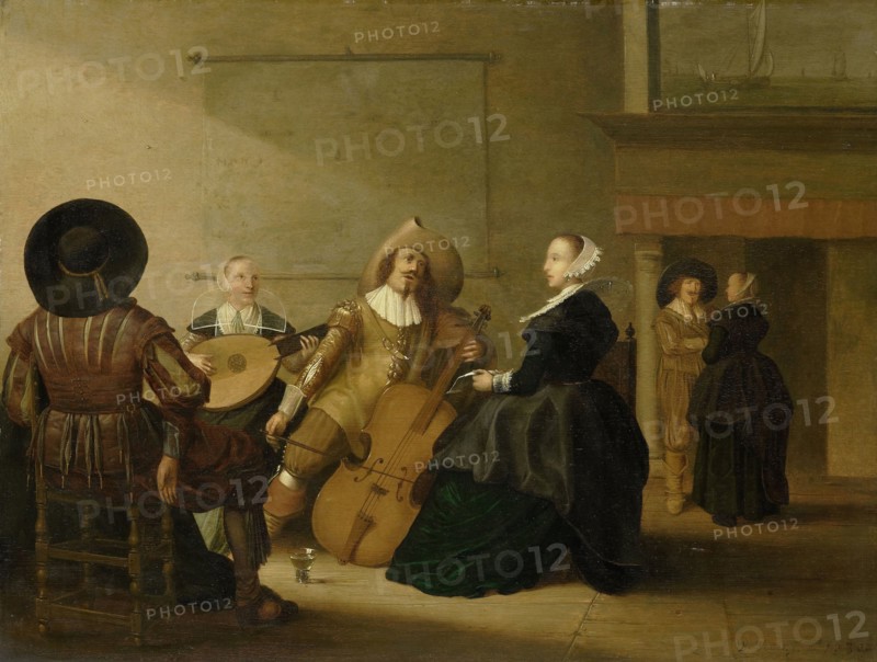 A musical company in an interior, Pieter Symonsz. Potter, 1630