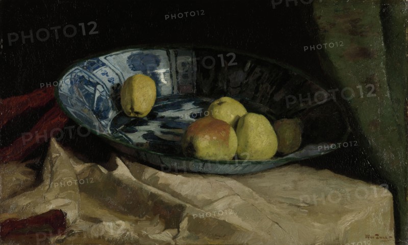 Still Life with Apples in a Delft Blue Bowl, Willem de Zwart, 1880 - 1890