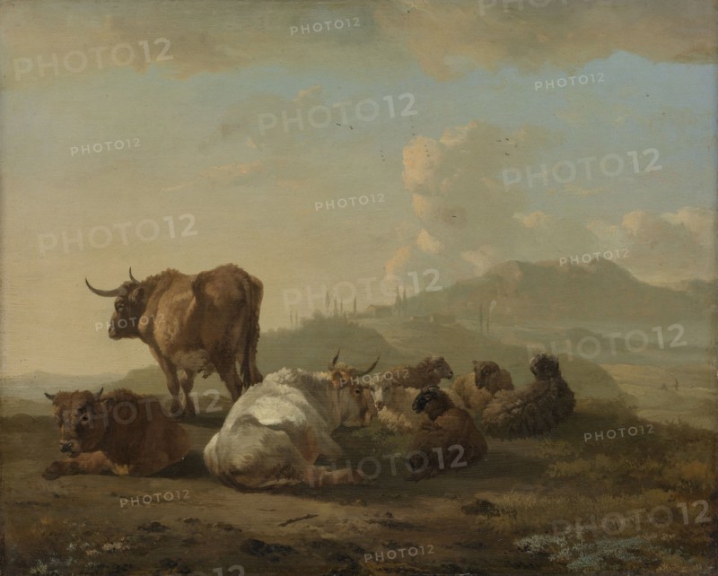 Resting herd, Willem Romeyn, 1650 - 1694