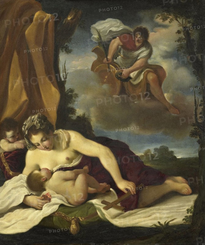 Caritas, copy after Guercino, 1610 - 1716