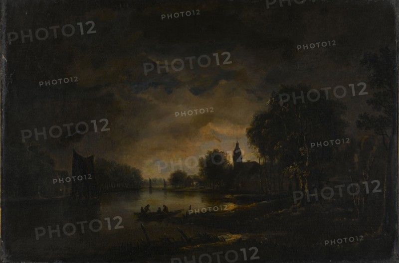 River view by moonlight, manner of Aert van der Neer, 1630 - 1750