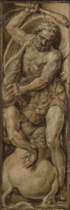 Hercules Slays the Centaur Nessus, Maarten van Heemskerck, c. 1550 - c. 1560