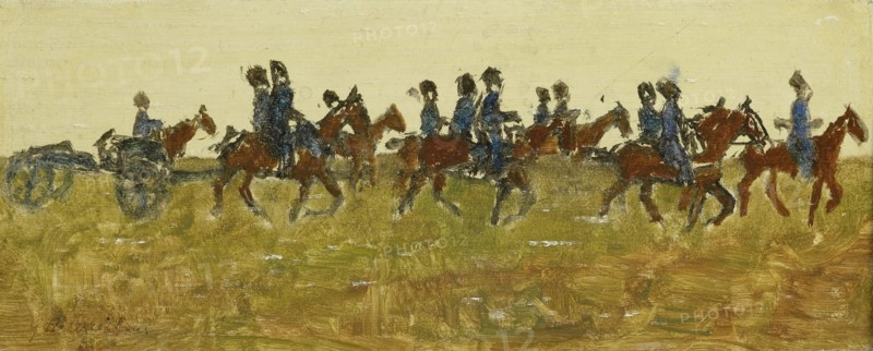 Hussars on maneuver, George Hendrik Breitner, c. 1880 - c. 1923