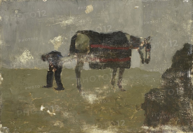 Farrier with horse, George Hendrik Breitner, c. 1880 - c. 1923