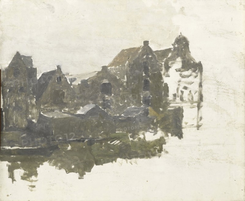 Warehouses on the Teertuinen on Prinseneiland Amsterdam, The Netherlands, George Hendrik Breitner, 1880 - 1923