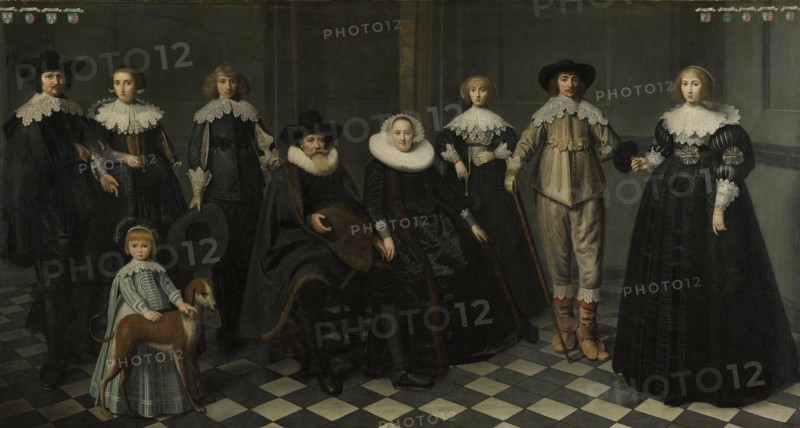 Portrait of the Family of Dirck Bas Jacobsz, Burgomaster of Amsterdam, Dirck Dircksz. van Santvoort, 1634 - 1635