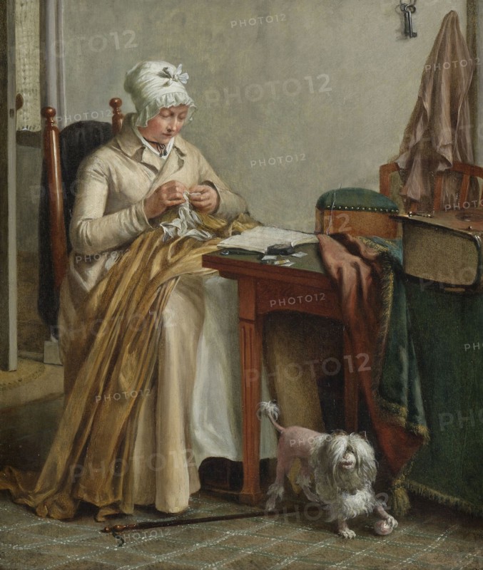 Interior with Woman Sewing, Wybrand Hendriks, c. 1800 - c. 1810