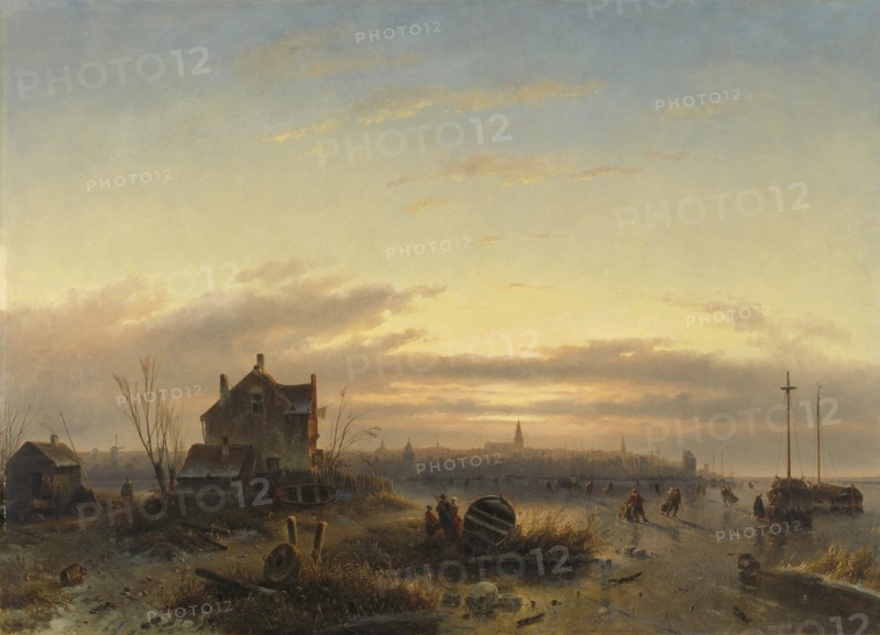 Winter on the IJ near Amsterdam The Netherlands, Charles Leickert, 1850