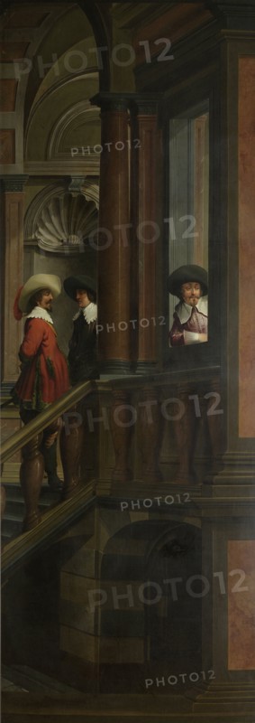 A Staircase, right side of the depiction. One of a seven-part room decoration, Dirck van Delen, 1630 - 1632