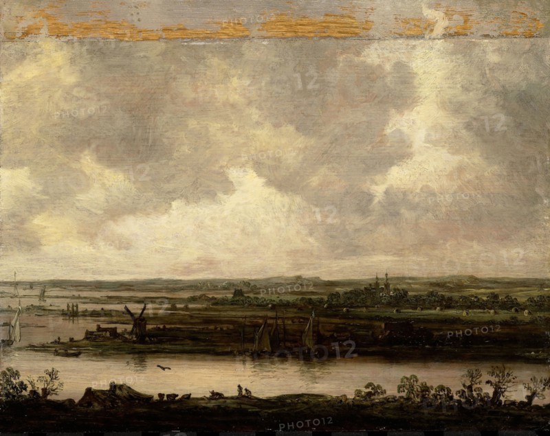 View of the Spaarne and of Haarlemmermeer, The Netherlands (Vista on a wide River), Jan van Goyen, in or after 1644