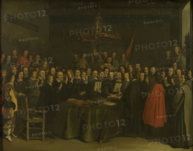 Ratification of the Treaty of MÃ¼nster, 15 May 1648 (Conclusion of the Peace Negotiations between Spain and the United Netherlands in MÃ¼nster Town Hall), copy after Gerard ter Borch (II), 1648 - 1670