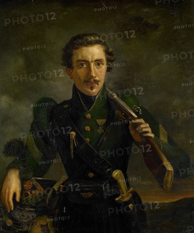 Self Portrait in the Uniform of the Jagers, Willem Jodocus Mattheus Engelberts, 1831
