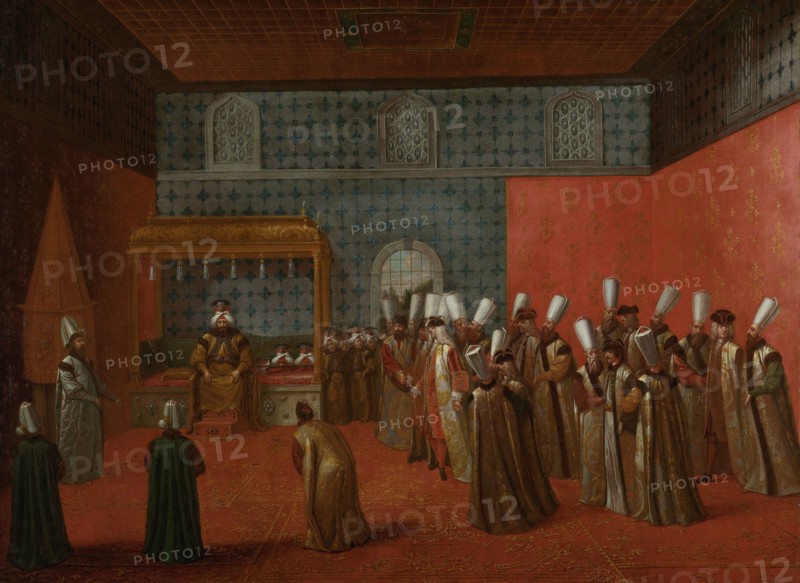 Ambassador Cornelis Calkoen at his Audience with Sultan Ahmed III, Jean Baptiste Vanmour, c. 1727 - c. 1730