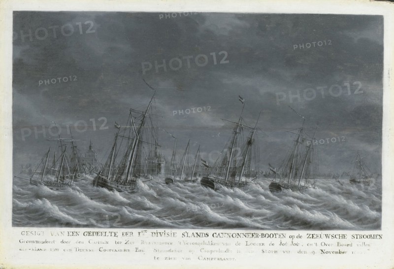 Batavian Fleet before Veere, 9 November 1800, The Netherlands, Engel Hoogerheyden, 1800 - 1809