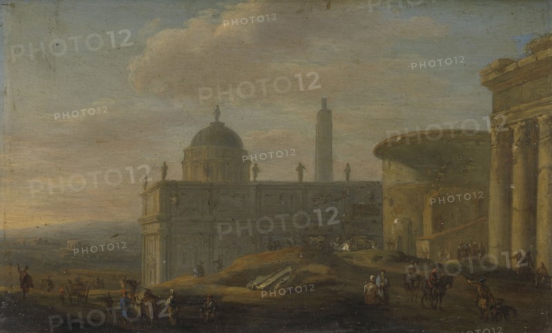 Italian city view, Jacob van der Ulft, 1650 - 1689