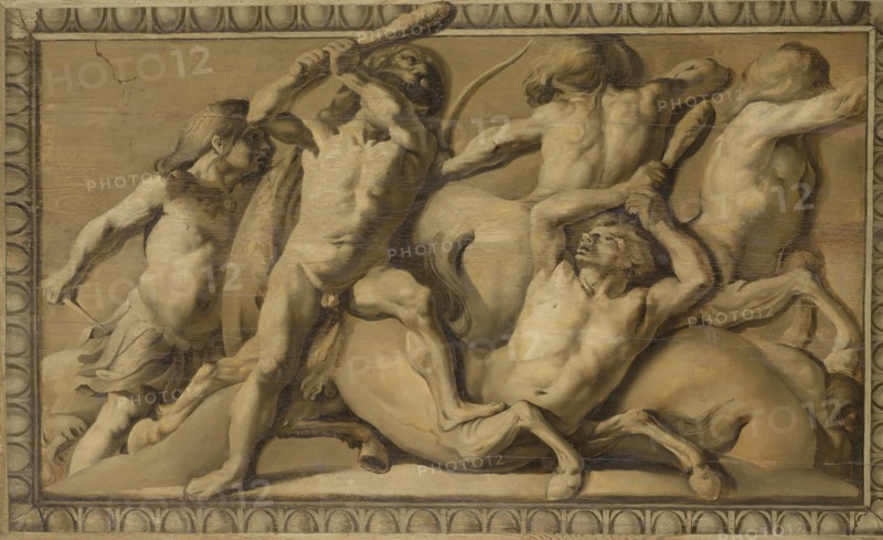 Hercules Slays the Centaurs, Jupiter Defeating the Centaurs, Jacob van Campen, 1645 - 1650