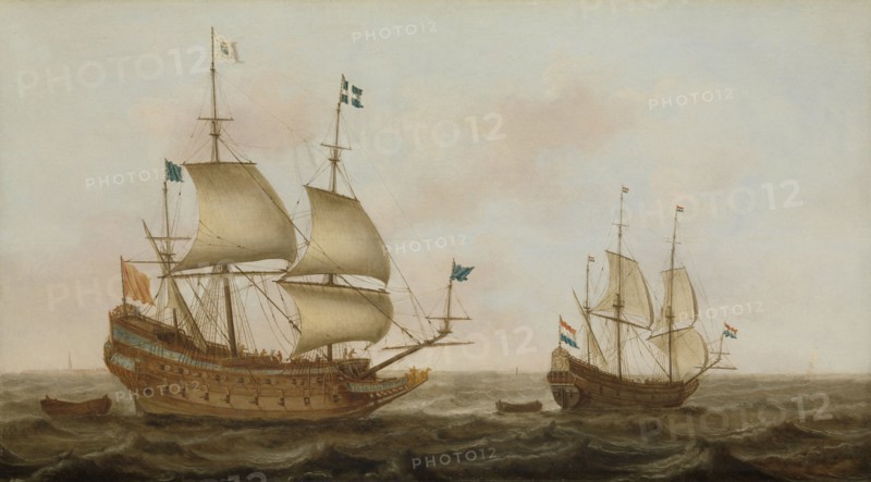 A Warship, built in 1626 by order of Louis XIII in a Dutch shipyard, Arriving at a Dutch Port under Guidance of a Dutch Ship, Jacob Gerritz. Loef, 1626 - 1635