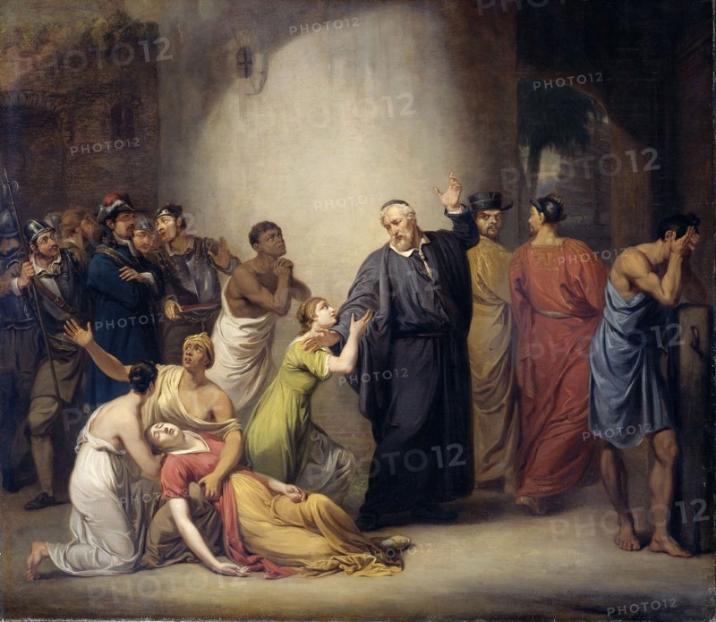 The Self-Sacrifice of Pastor Antonius Hambroek on Formosa, 1662, Jan Willem Pieneman, 1810