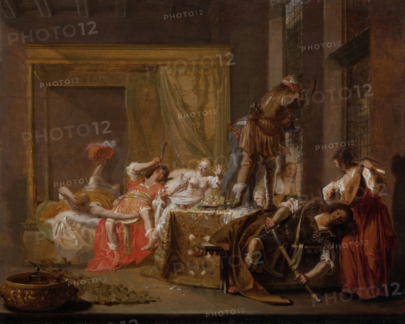Scene from the Wedding of Messalina and Gaius Silius, possibly an episode from a Play, Brothel Scene, Nicolaes KnÃ¼pfer, c. 1645 - c. 1655