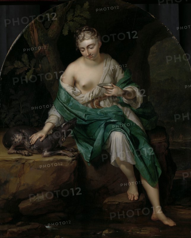 A Woman with a Dog, Herman van der Mijn, 1719
