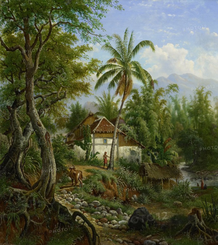 Indian Landscape, Maurits E.H.R. van den Kerkhoff, 1858 - 1900
