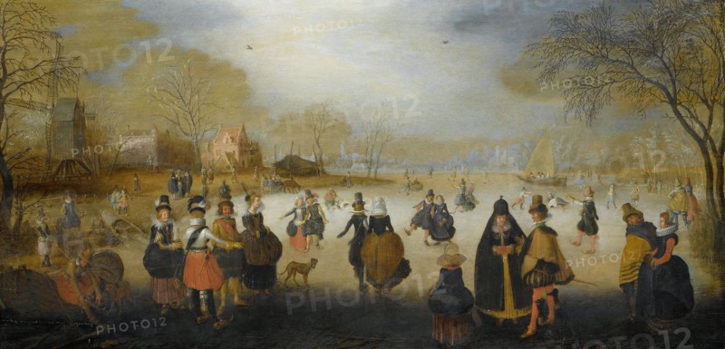 Winter Landscape with Skaters, Adam van Breen, c. 1615 - c. 1620
