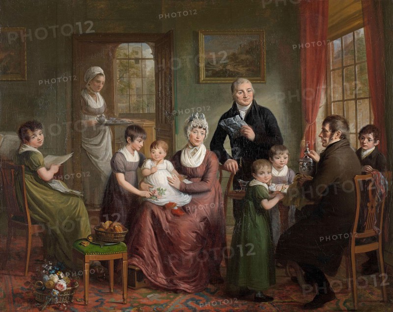 Portrait of the Family of Adriaan Bonebakker with Dirk L. Bennewitz, Adriaan de Lelie, 1809