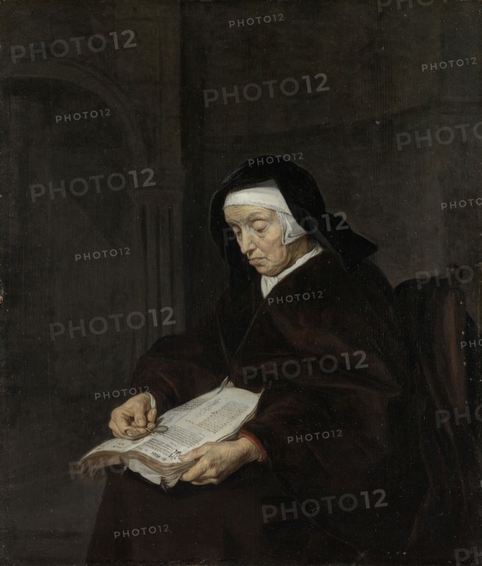 Old Woman Meditating, GabriÃ«l Metsu, c. 1661 - c. 1663