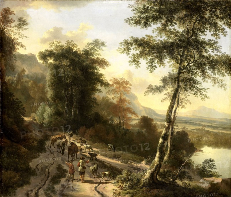 Landscape with Drovers, Jan Hackaert, 1660 - 1685