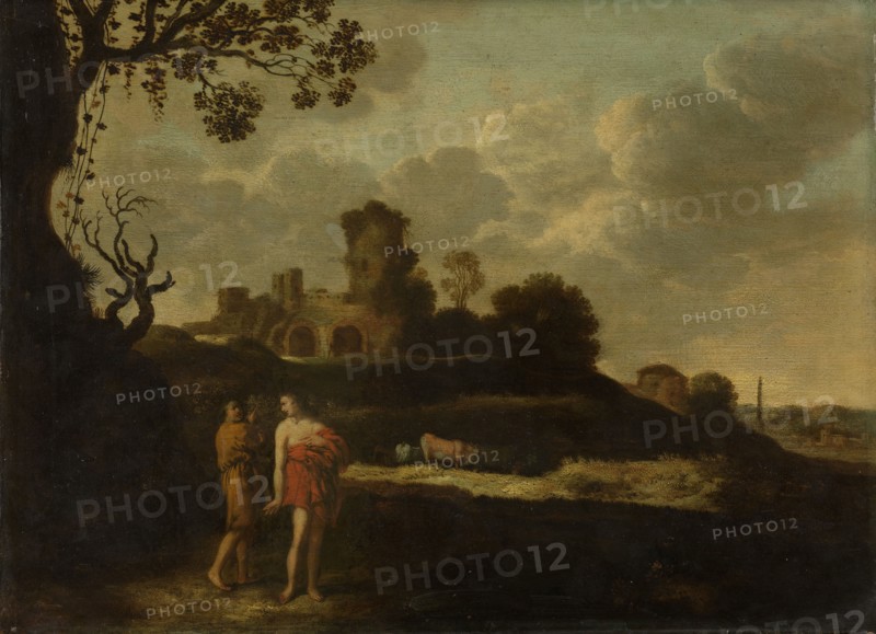 Arcadian Landscape with Shepherds and Cows, Dirck Dalens, I, 1625 - 1676