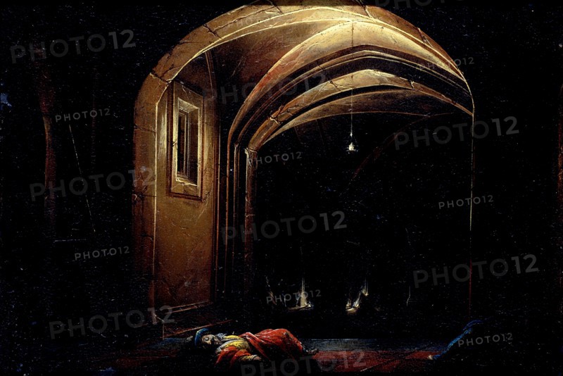 Men Sleeping in a Room with lighted Arches, possibly Hendrik van Steenwijck, I, 1580 - 1630