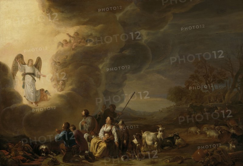 The annunciation to the shepherd, Cornelis Saftleven, 1630 - 1650