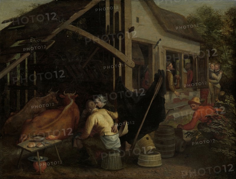 Couples Making Love at a Village Inn, attributed to Aert Pietersz., c. 1570 - c. 1590