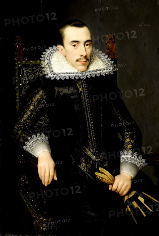 Portrait of a Man, possibly Walterus Fourmenois, A Man from the Boudaen Courten Family, attributed to Salomon Mesdach, 1620