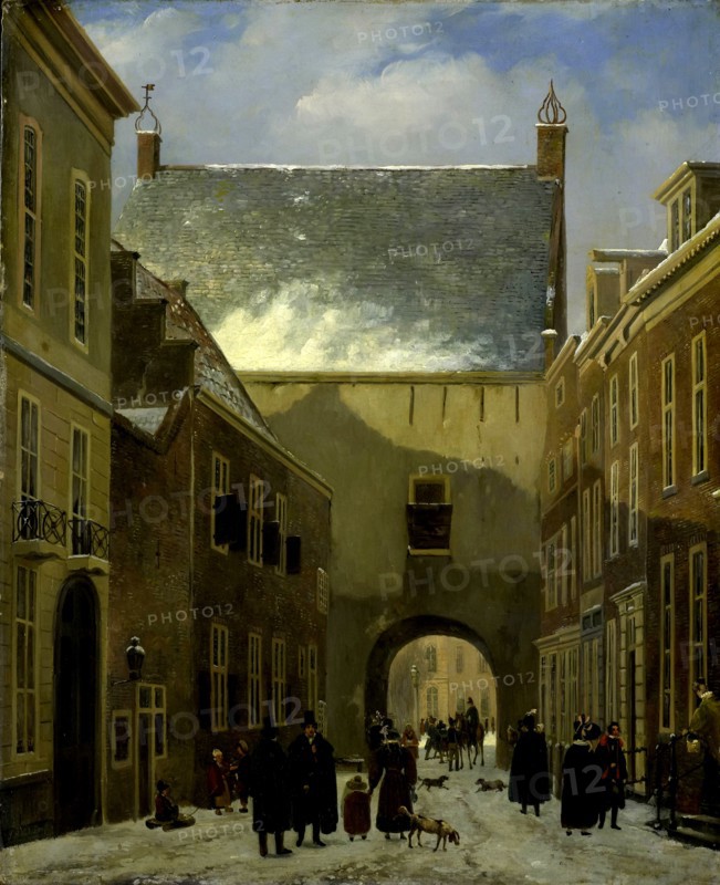 The Gevangenpoort, Prison Gate in The Hague, The Netherlands, Johannes Adrianus van der Drift, 1820 - 1830
