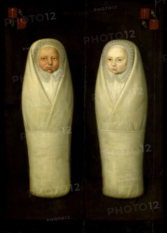 Portrait of Swaddled Twins: The Early-Deceased Children of Jacob de Graeff and Aeltge Boelens, Anonymous, c. 1617