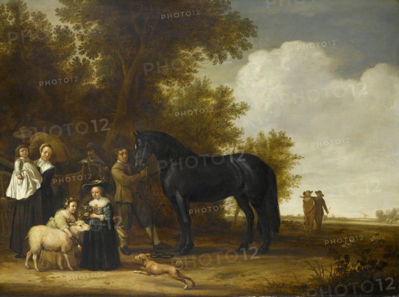 Group Portrait in a Landscape, An open-air Party, Anonymous, c. 1638 - c. 1640