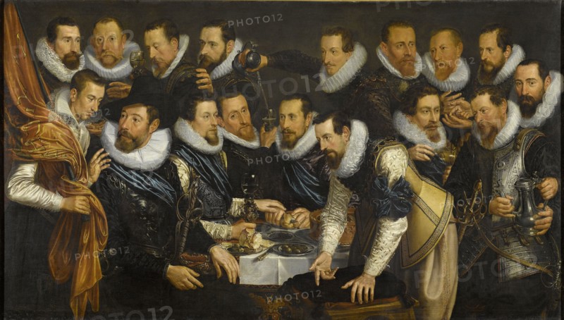 Officers and other civic guardsmen of the XIth District of Amsterdam, under the command of Captain Geurt Dircksz van Beuningen and Lieutenant Pieter Martensz Hoeffijser, Jan Tengnagel, 1613