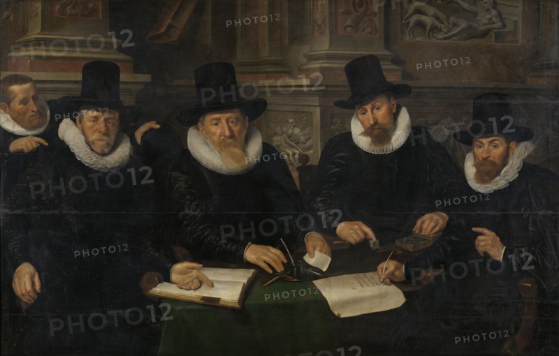 Four Regents and the â€òHouse Fatherâ€ô of the Amsterdam Lepersâ€ô Asylum, Werner van den Valckert, 1624