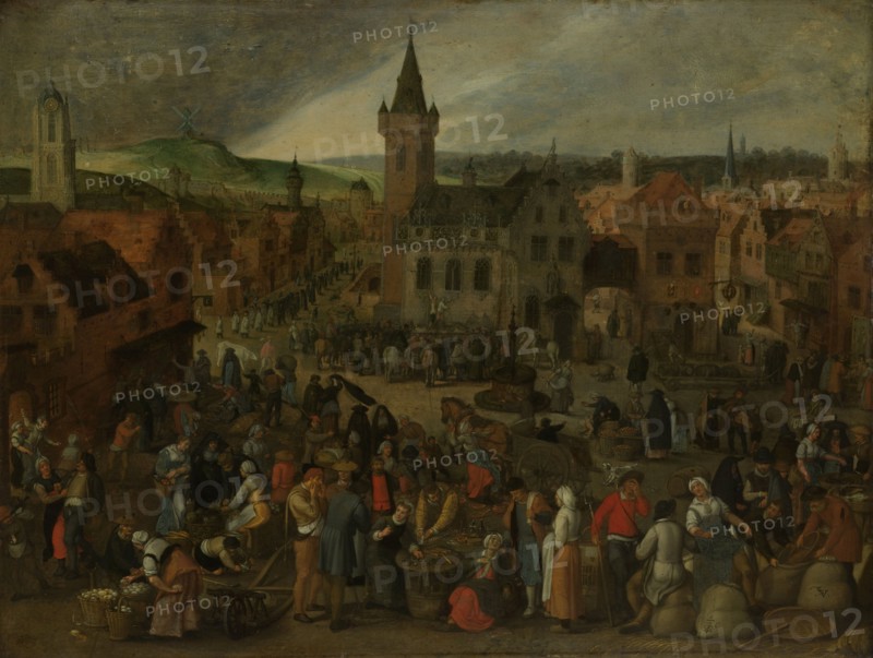 Market Day in a Flemish Town, Sebastiaan Vrancx, 1600 - 1647