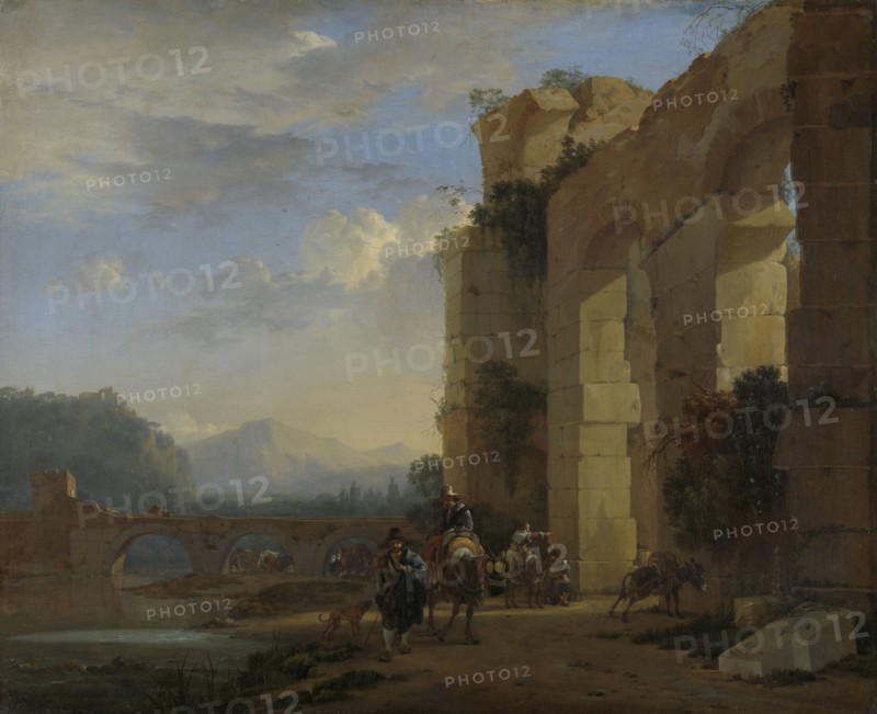 Muleteers beside an Italian Ruin, Jan Asselijn, c. 1650