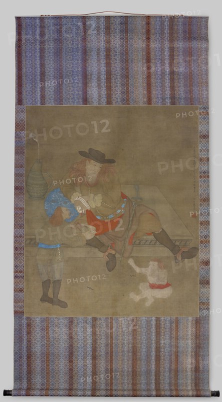 Painting of three Westerners, Zhang Rulin, 1738