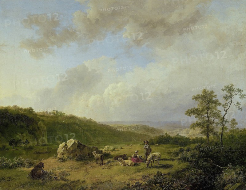 Landscape with an approaching Rainstorm, Barend Cornelis Koekkoek, 1825 - 1829