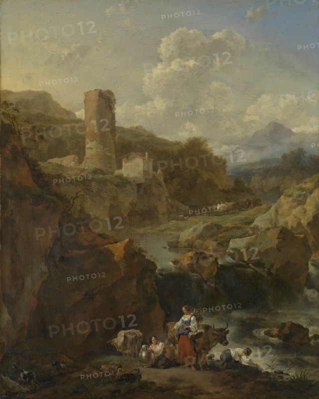 Italian Landscape, Nicolaes Pietersz. Berchem, 1656