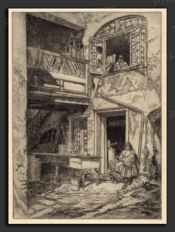 Charles Henry White, An Old Courtyard (New Orleans), American, born Canada, 1878 - 1918, 1906, etching