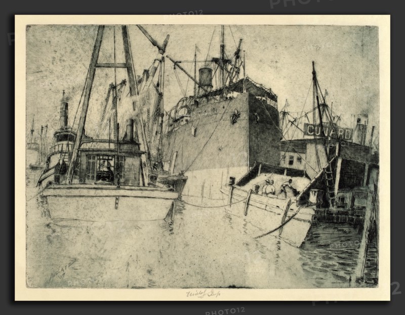 Charles Frederick William Mielatz, Chelsea Docks, Loading the Ship, American, 1864 - 1919, 1907, etching