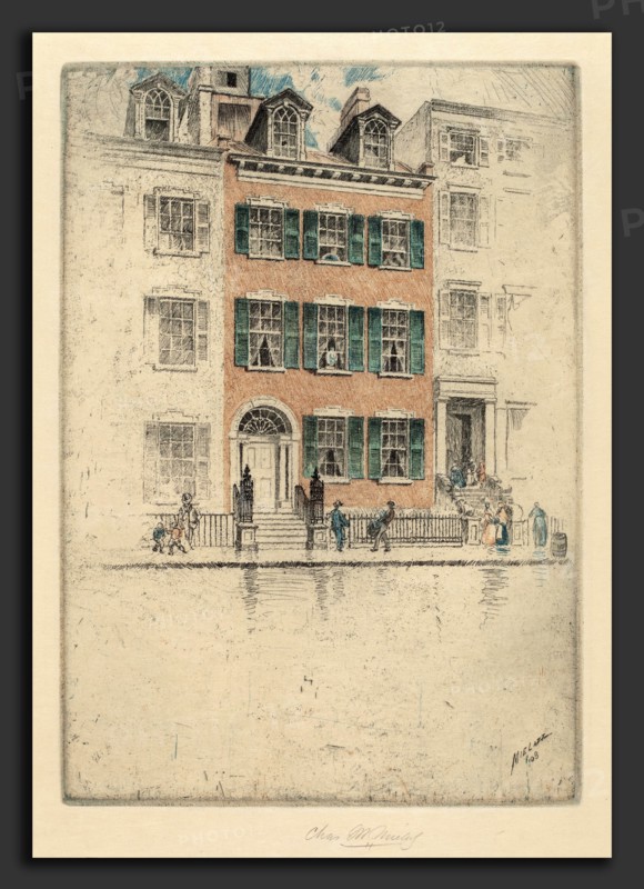 Charles Frederick William Mielatz, Ericsson's House, Beach Street, American, 1864 - 1919, 1908, color etching