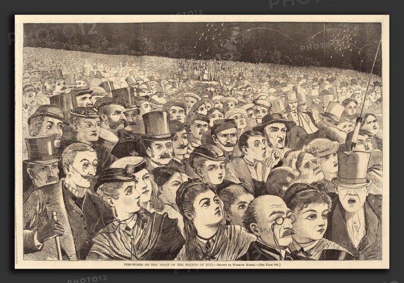 after Winslow Homer, Fire Works on the Night of the Fourth of July, published 1868, wood engraving