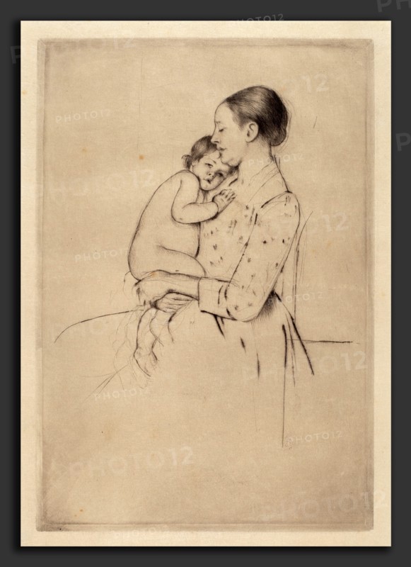 Mary Cassatt, Quietude, American, 1844 - 1926, c. 1891, drypoint