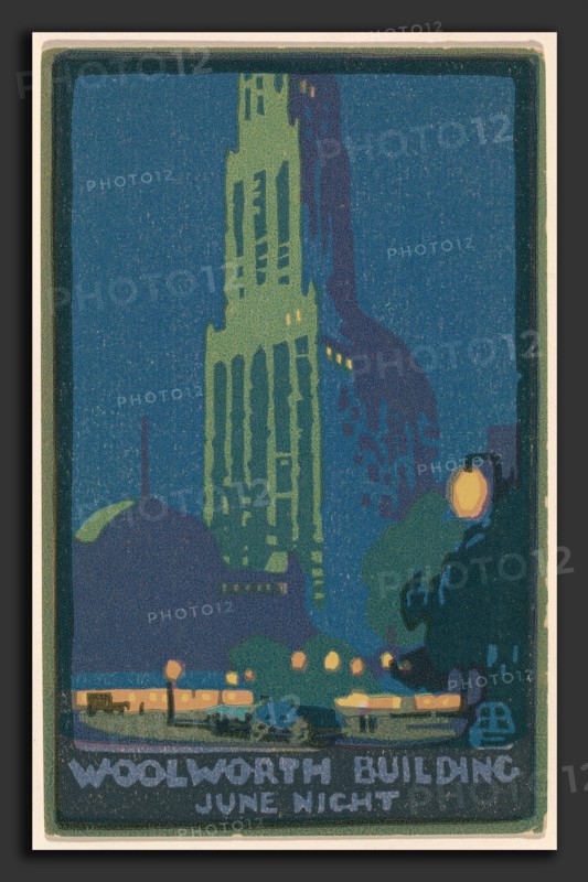 Rachael Robinson Elmer, Woolworth Building June Night, American, 1878 - 1919, 1916, halftone offset lithograph